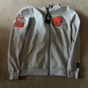 Men's Gray Cleveland Browns 4-Hit Full-Zip Hoodie